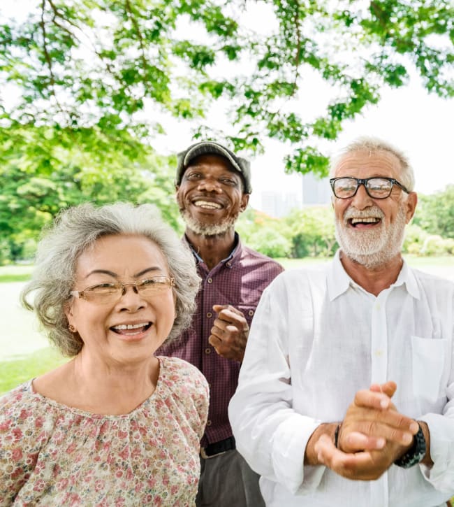 Group of happy residents at Wayland Village Senior Apartments in Baltimore, Maryland