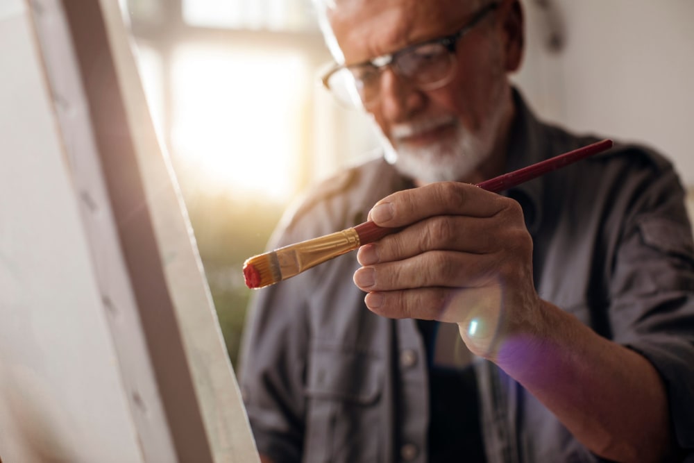 Man painting at Eagleview Landing in Exton, Pennsylvania