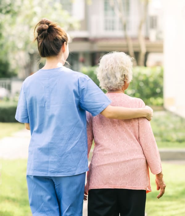Resident with a caretaker at Living Care Lifestyles in Seattle, Washington