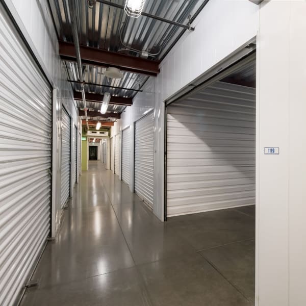 Indoor climate-controlled storage units at StorQuest Self Storage in Woodland Hills, California