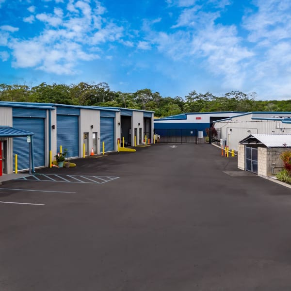 Large drive-up storage units at StorQuest Self Storage in Kea'au, Hawaii