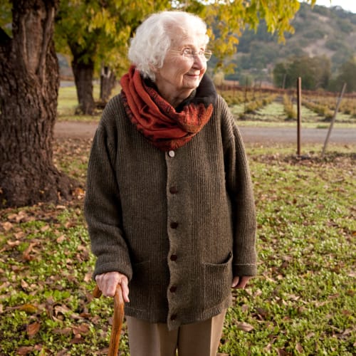 Resident out for a walk near Oxford Springs Tulsa Memory Care in Tulsa, Oklahoma