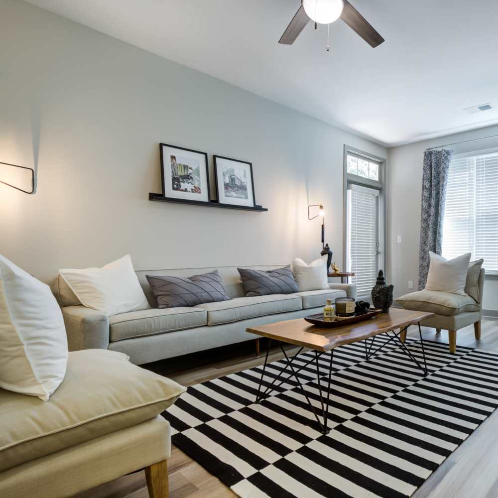 Living room with premium features at Continuum 115 in Mooresville, North Carolina