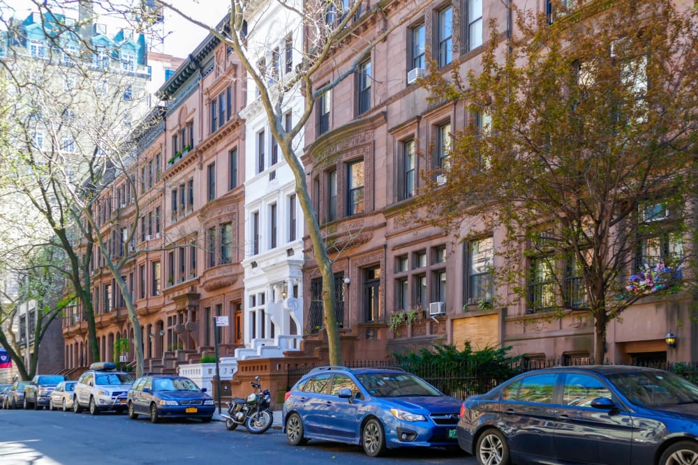 Tree-lined street near The Caldwell in New York, New York