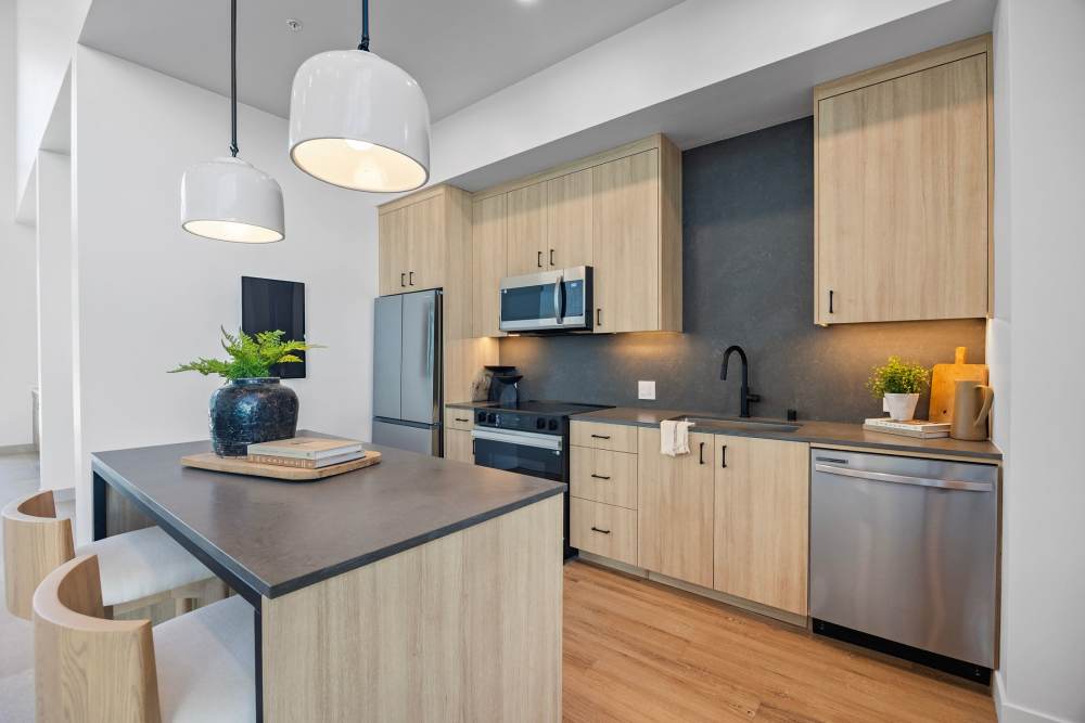 Haven Collection fully-equipped kitchen at Haven and Arrow in Rancho Cucamonga, California