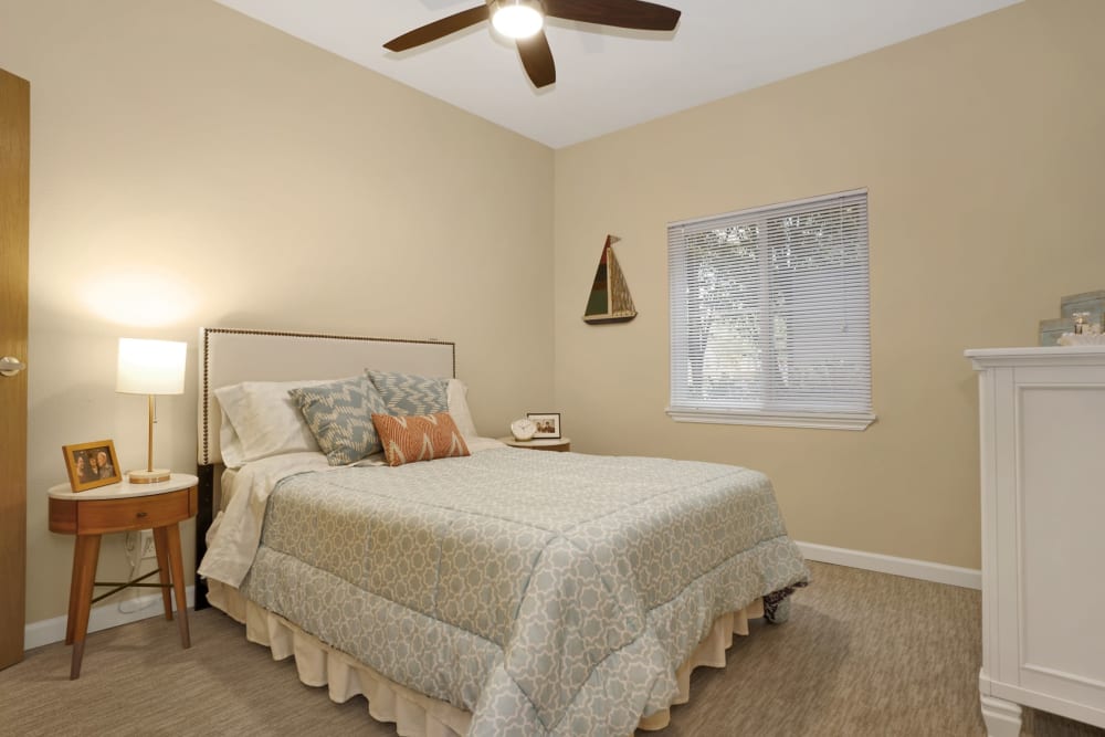Bedroom in apartment at Island House in Mercer Island, Washington