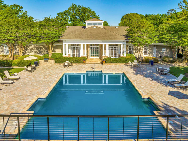 The community swimming pool at Adrian On Riverside in Macon, Georgia