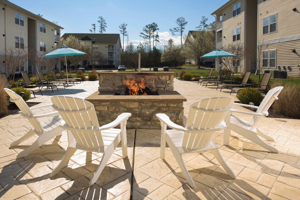 State-of-the-art fire pit at Park Villas Apartments in Lexington Park, Maryland