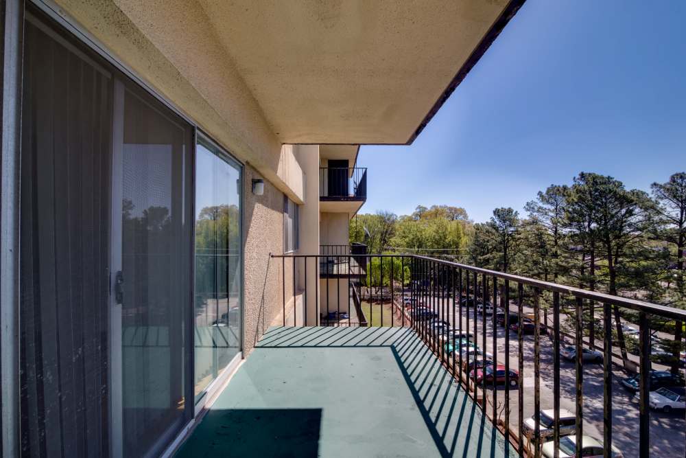 Patio of an apartment home at Central Gardens in Memphis, Tennessee