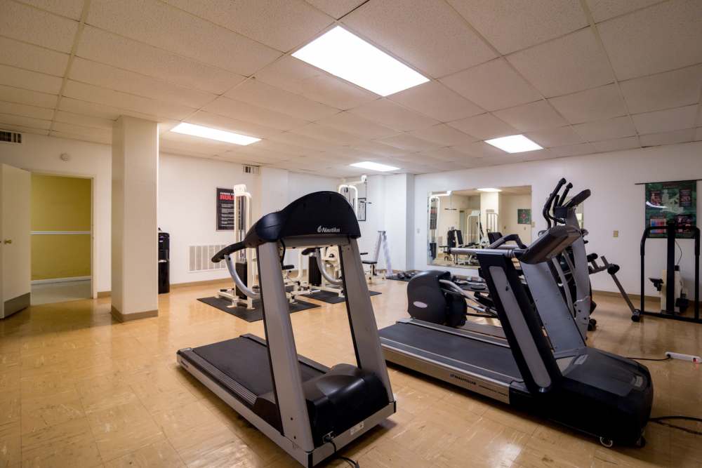 Fitness center with various exercise equipment at Central Gardens in Memphis, Tennessee