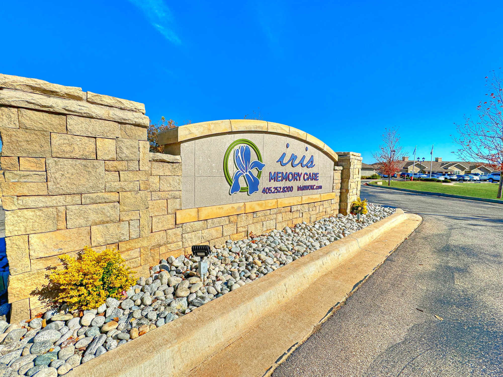 Welcome Signage at Iris Memory Care of NW Oklahoma City in Oklahoma City, Oklahoma