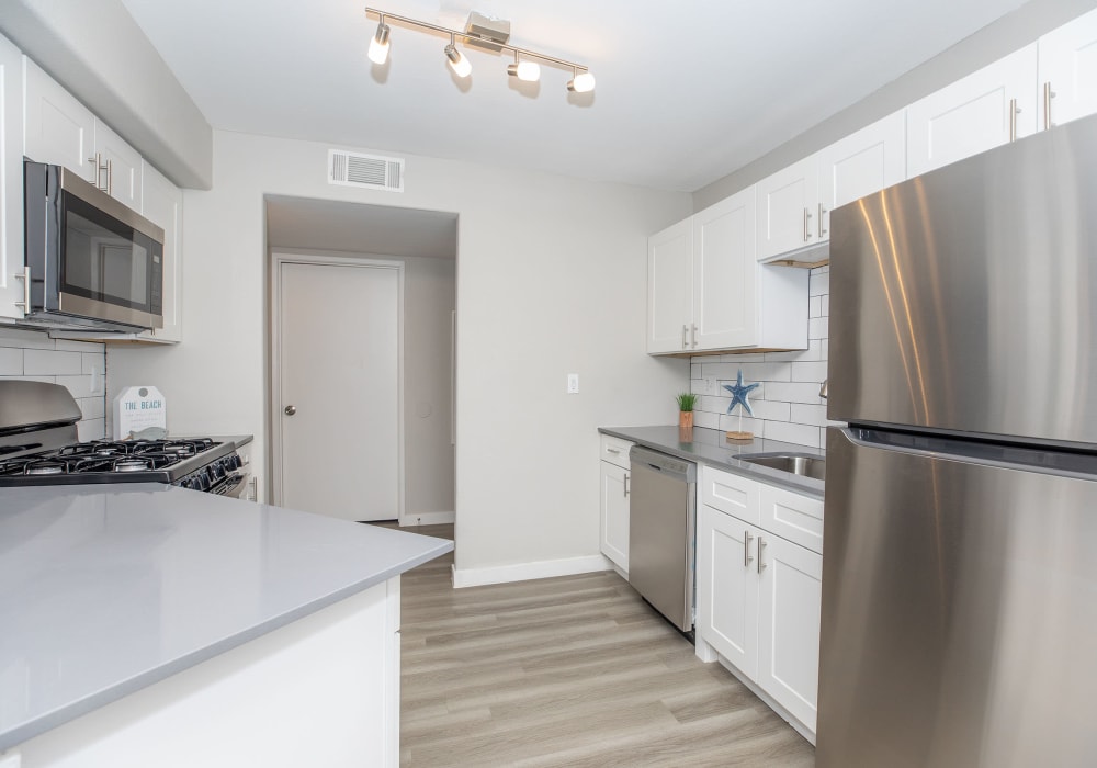 Stainless-steel appliances in the kitchen at Tides at North Nellis in Las Vegas, Nevada