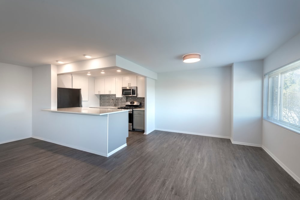 Model living room at Ruxton Tower in Towson, Maryland