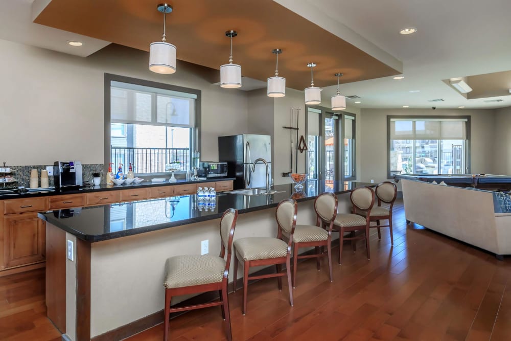 Kitchen in the clubhouse at Lotus Village in Austin, Texas