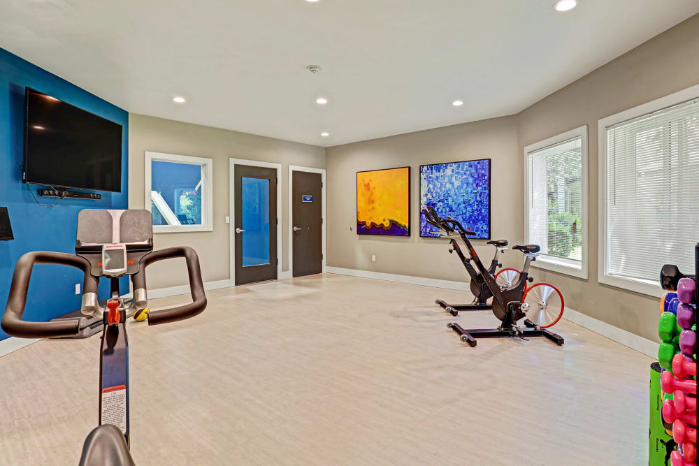 Fitness center with plenty of individual workout stations at Cascade Ridge in Silverdale, Washington
