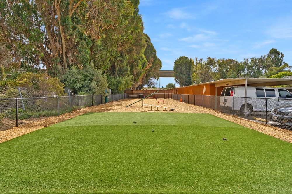 Dog park at Lakeside Village in San Leandro, California