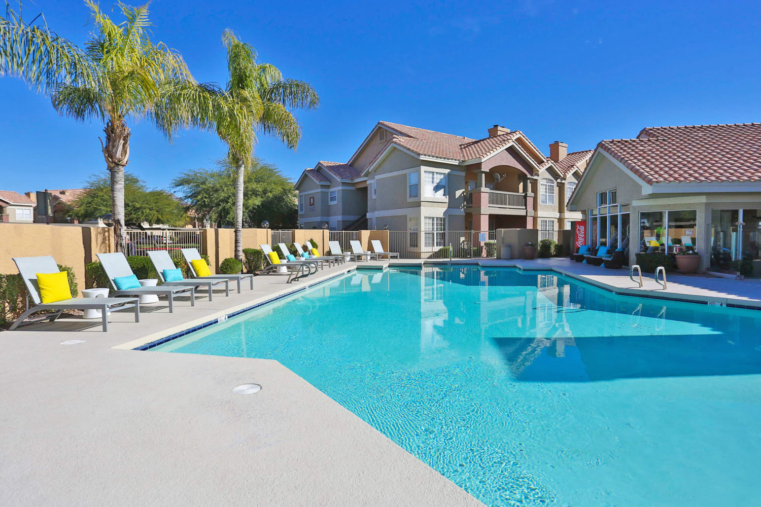 Enjoy apartments with a swimming pool at Sonoran Vista Apartments in Scottsdale, Arizona