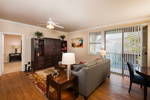 Spacious living room at Villas on Hampton Avenue