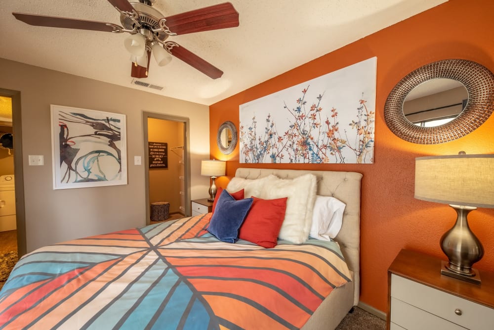 Naturally well-lit bedroom at Ridgeview Place in Irving, Texas