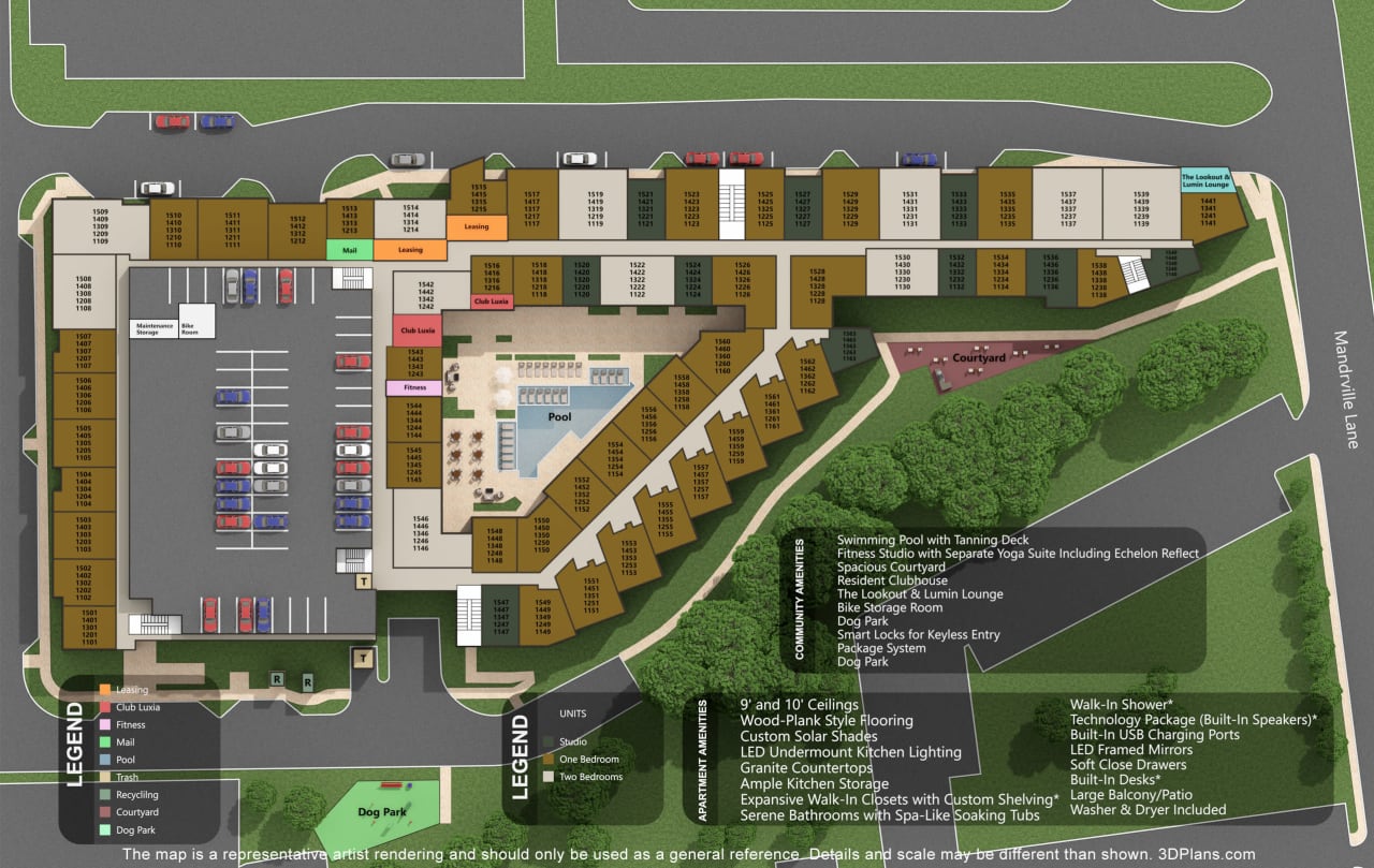 Site Map Luxia Midtown Park, Dallas, Texas