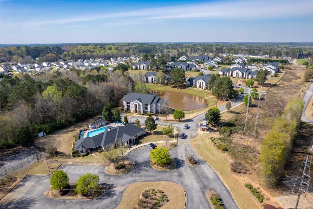 Aerial view of apartments at Brittany Place Lagrange in LaGrange, Georgia