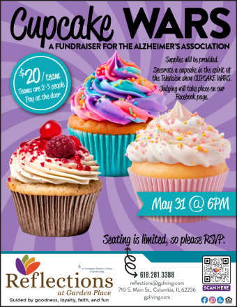 Cupcake flyer at Reflections at Garden Place in Columbia, Illinois