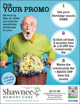 Pick Your Promo flyer for Shawnee Memory Care in Shawnee, Oklahoma