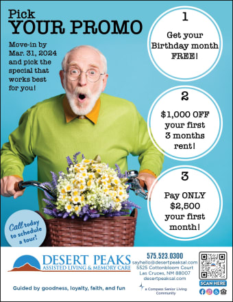 Pick Your Promo Flyer at Desert Peaks Assisted Living and Memory Care in Las Cruces, New Mexico