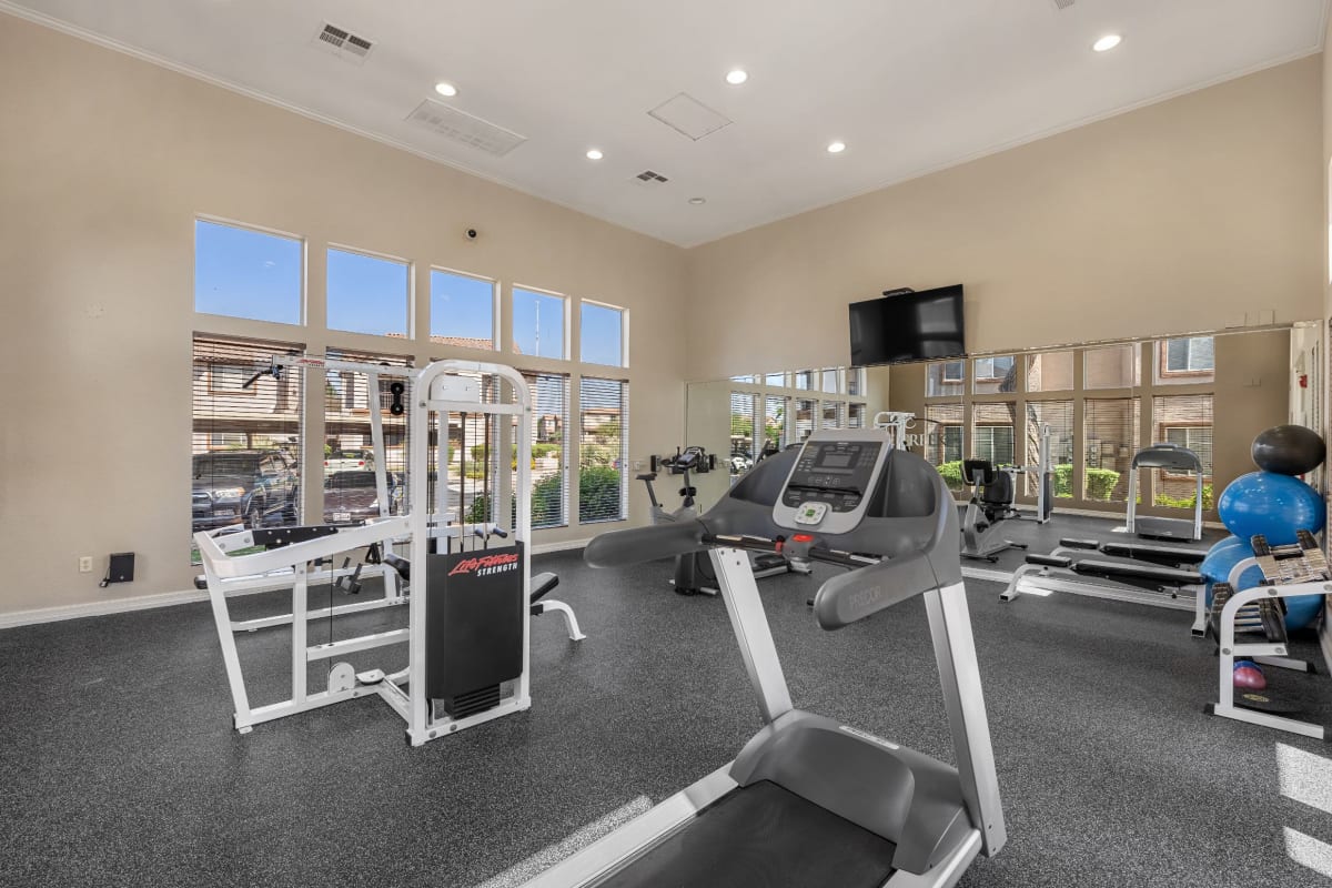 Fully equipped fitness center at Azure Creek in Cave Creek, Arizona