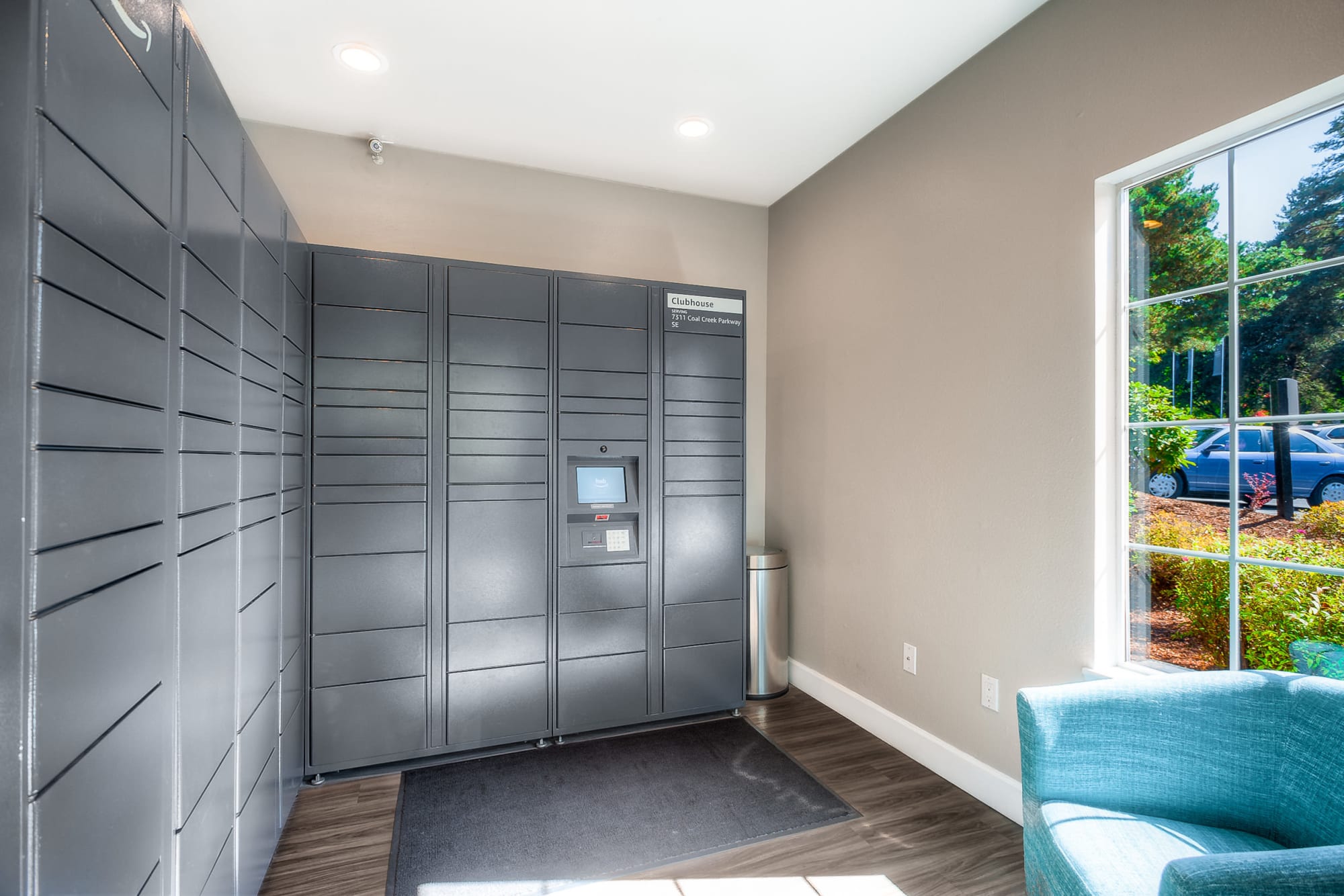 24-hour package lockers with Amazon HUB at Newport Crossing Apartments in Newcastle, Washington