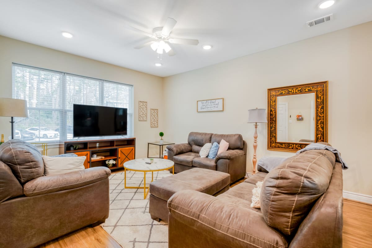 A spacious living room in a home at Huntsville, Texas