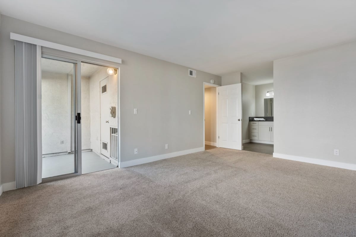 Apartment with sliding glass door at Willow Creek, San Jose, California