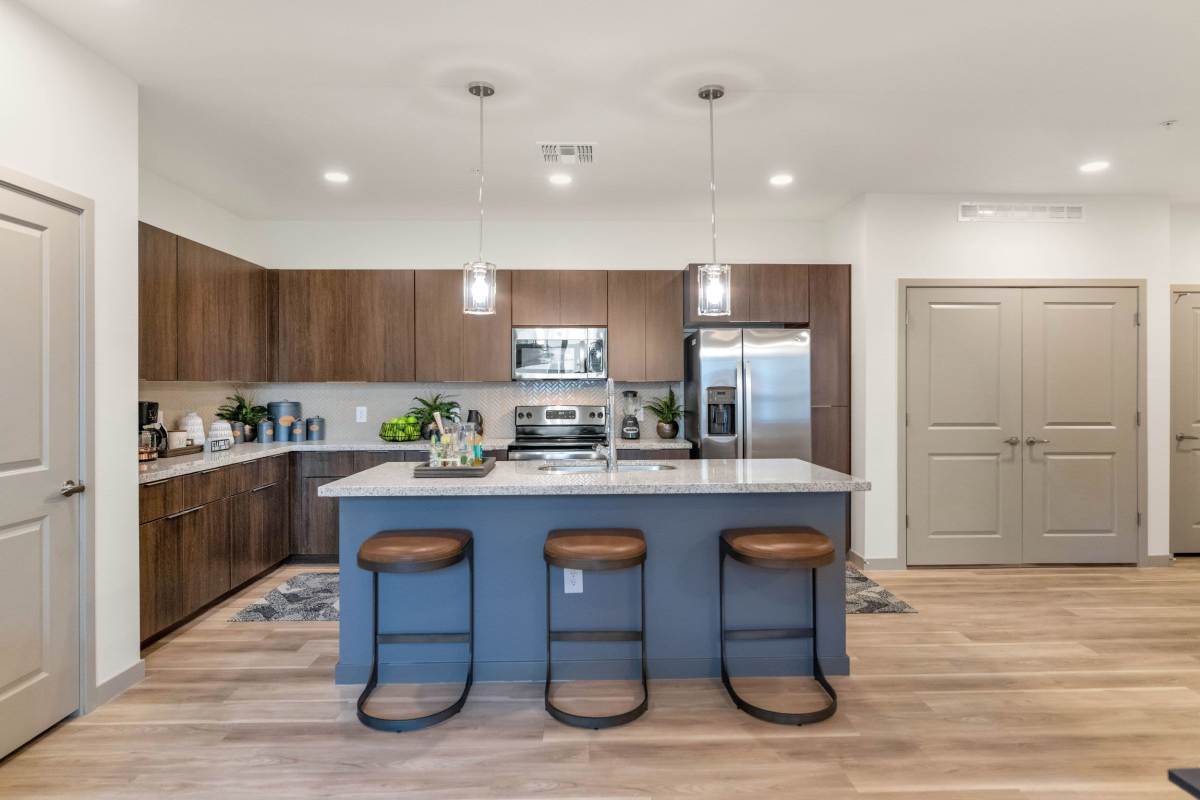 Gourmet inspired kitchen with stainless-steel appliances at Hangar at Thunderbird, Glendale, Arizona