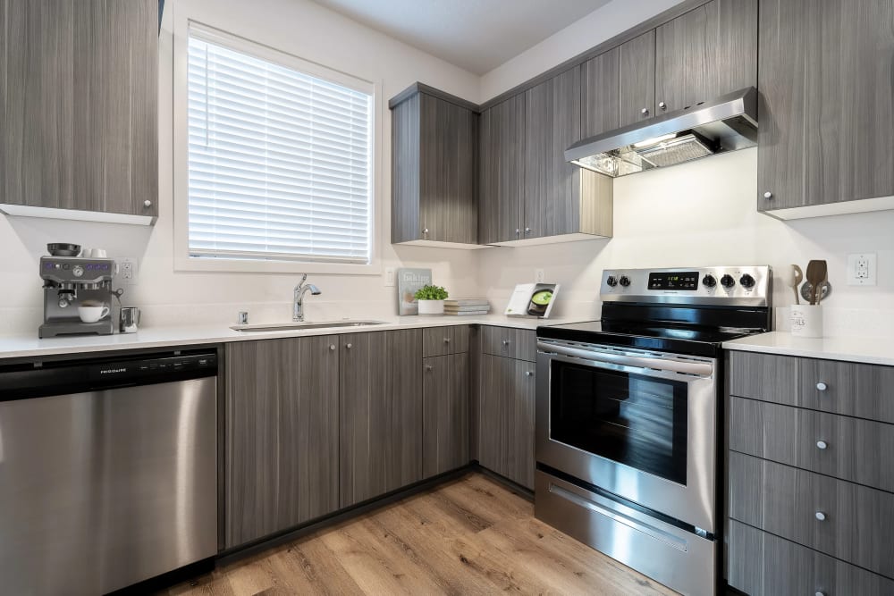 Kitchen with range and dishwasher at Ridgeline View in Vancouver Washington