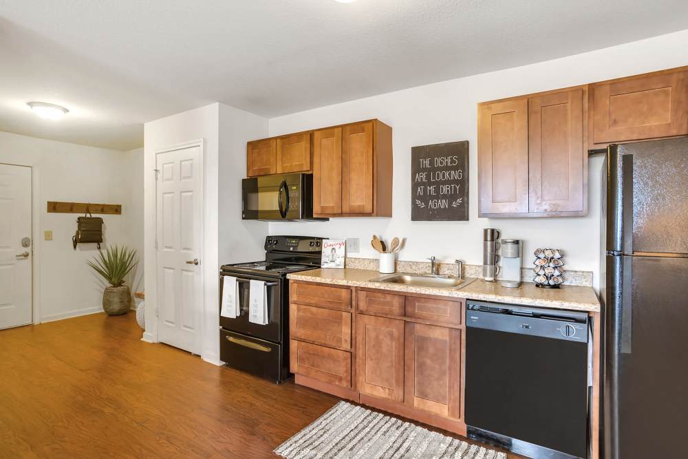 Apartment kitchen at Traverse Commons in Indiana, Pennsylvania