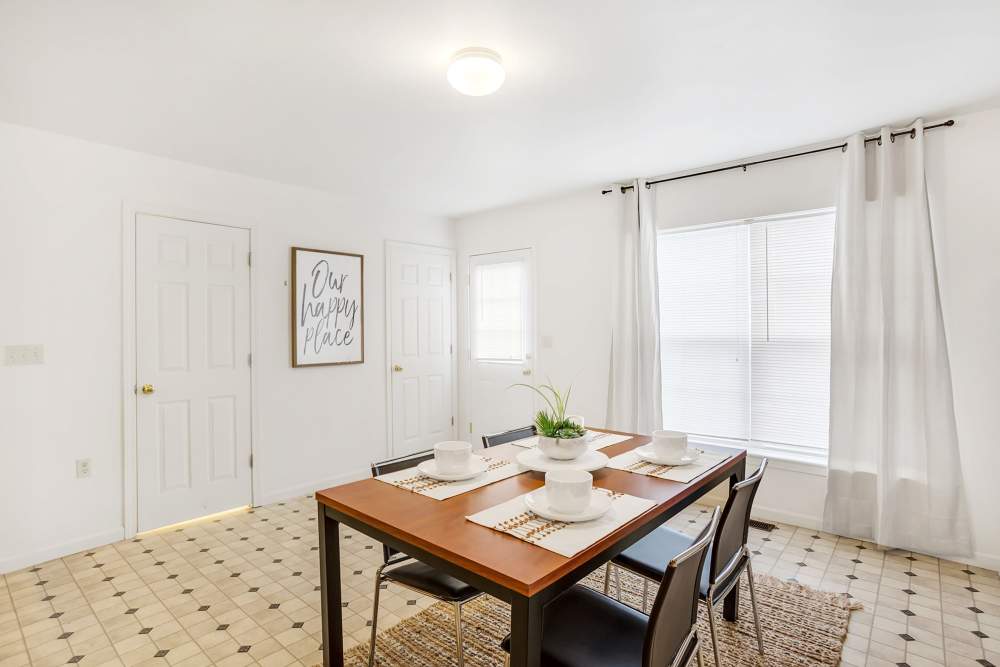 Dining set in the apartment at Traverse Commons in Indiana, Pennsylvania