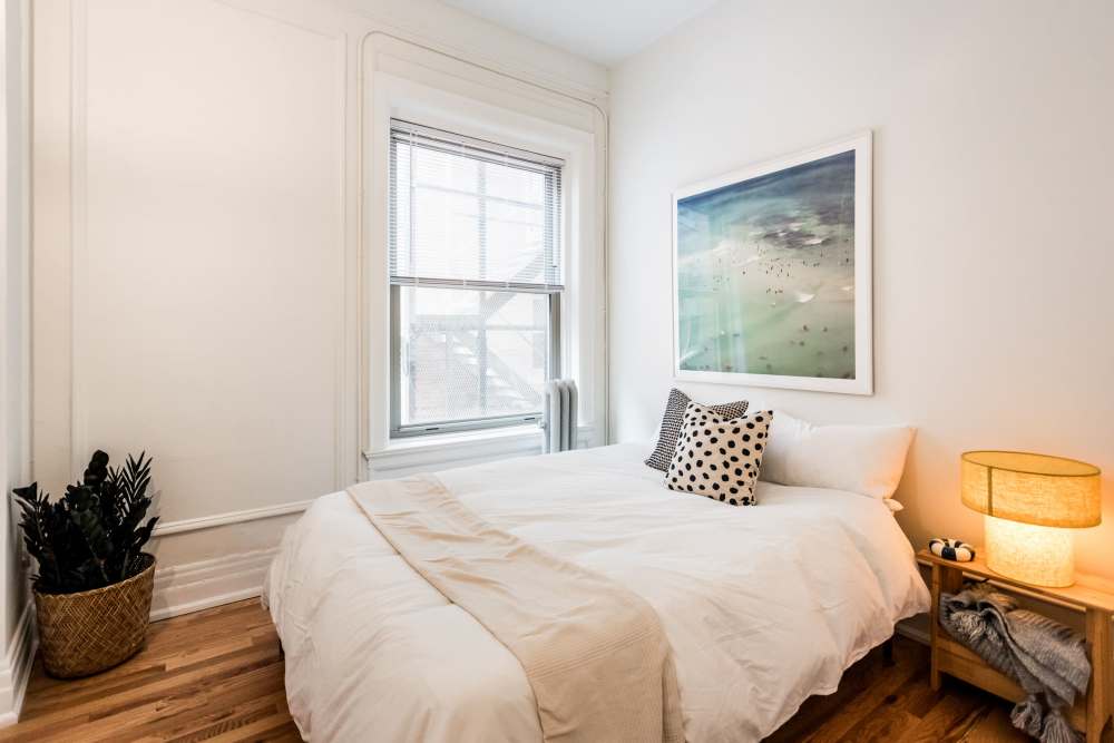 White Bedroom at Detroit Living in Detroit, Michigan
