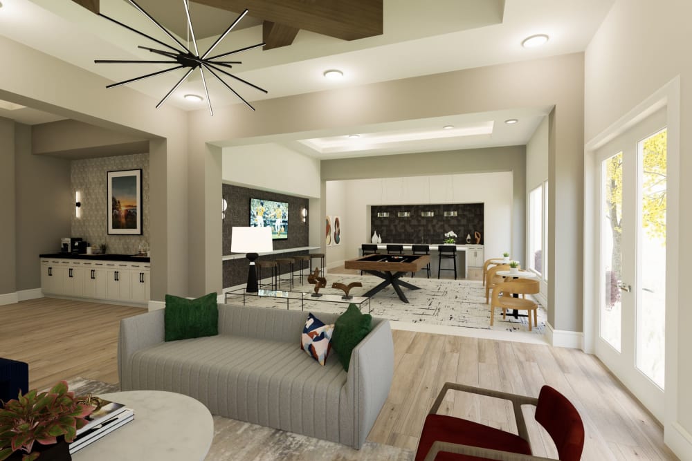 Stylish clubhouse at THE RESIDENCES AT LANDON RIDGE, San Antonio, Texas