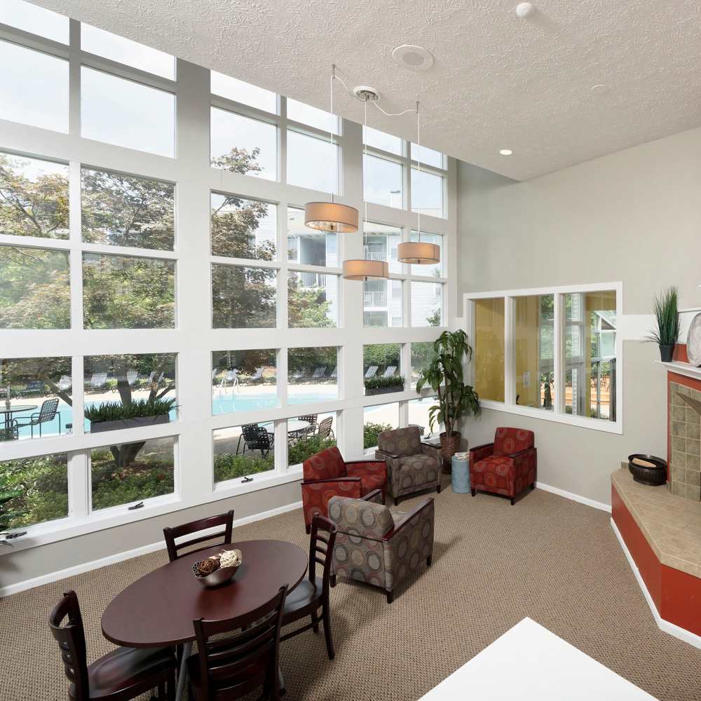 Clubhouse with lots of seating area at Chase Heritage in Sterling, Virginia