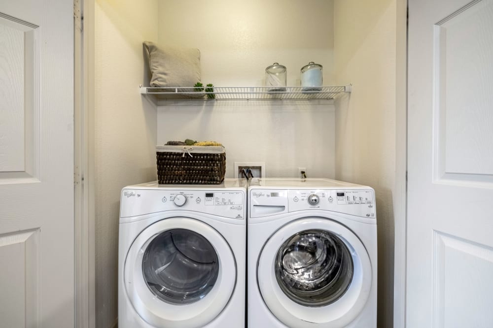 In unit front loading washer and dryer at The Parc at Greenwood Village in Greenwood Village, Colorado