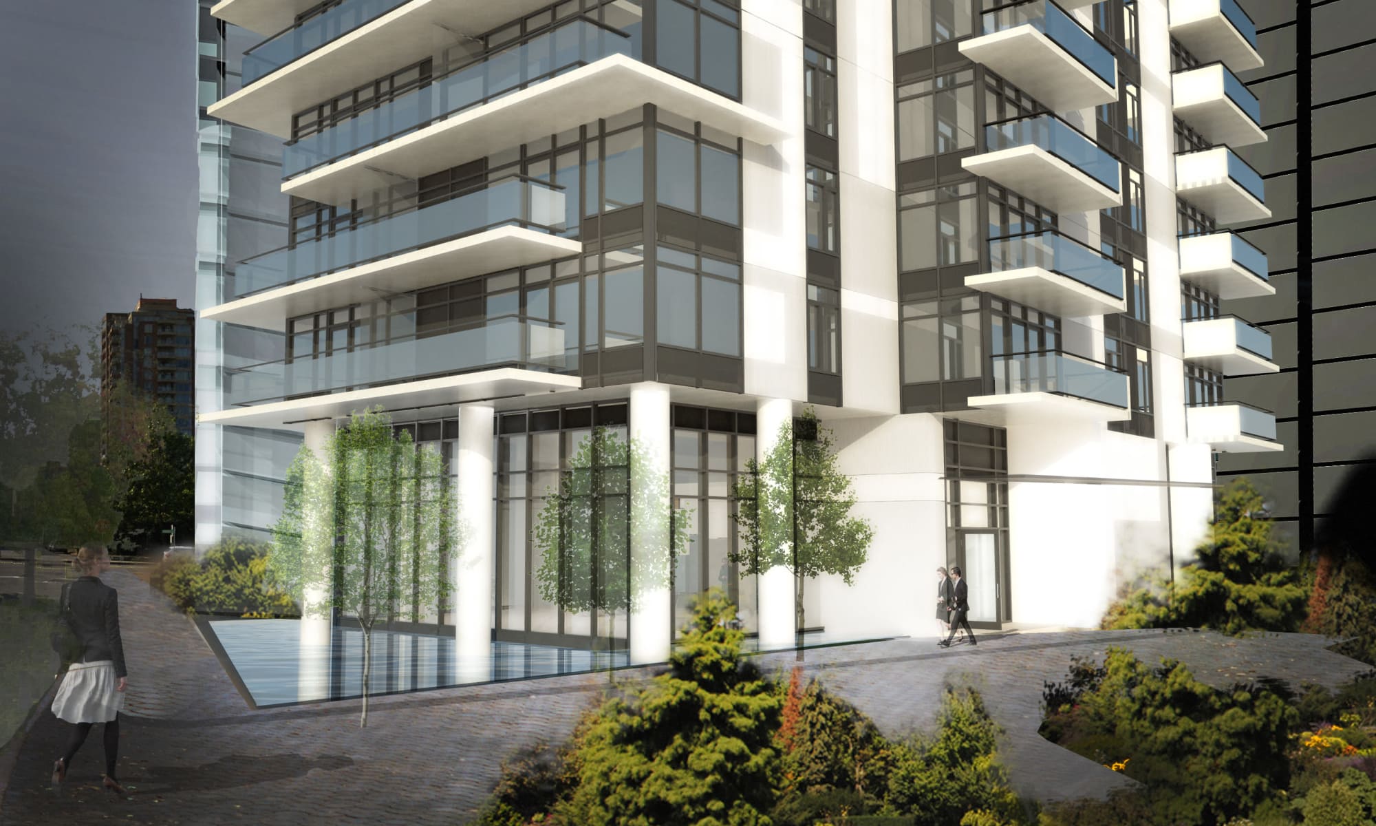 Front entry to Parkview Development in Burnaby, British Columbia