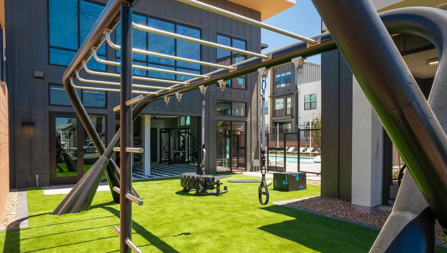 Outdoor activity area at Olympus Latitude in Albuquerque, New Mexico