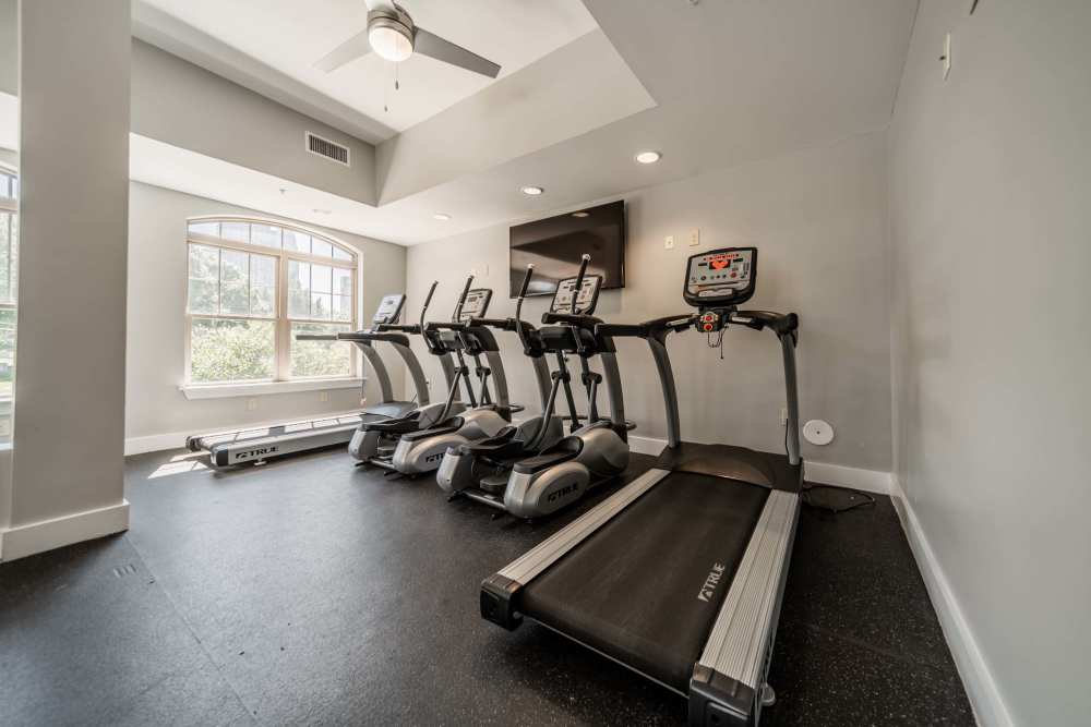 Cardio fitness room at Cedar Flats in Charlotte, North Carolina