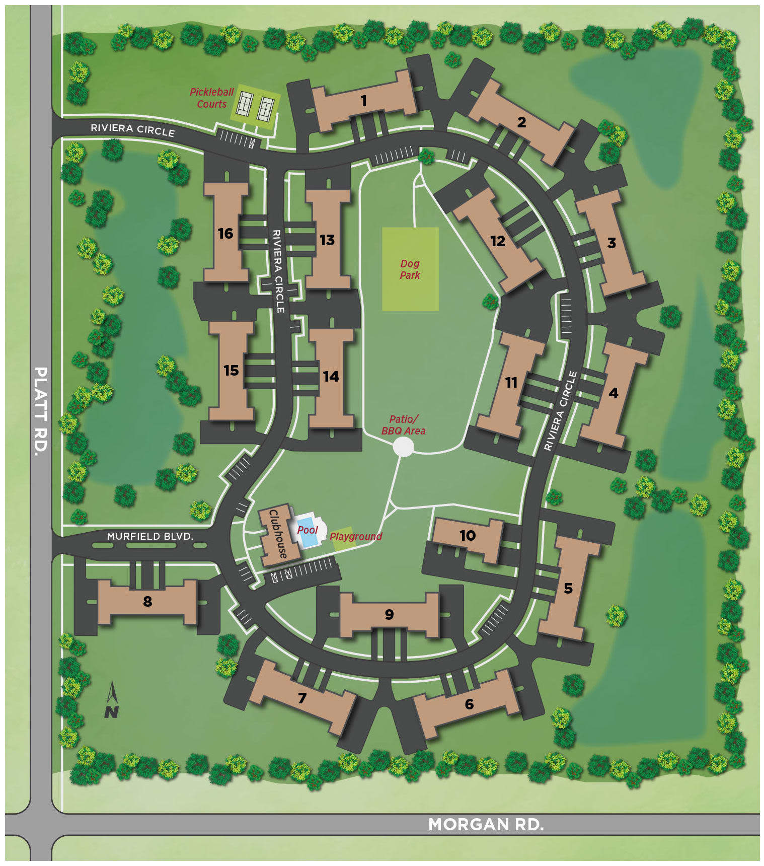 site plan at Legends at the Grove in Ann Arbor, Michigan
