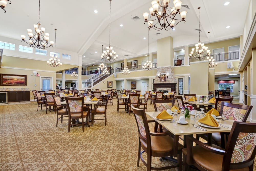Large elegant dining area at The Commons at Elk Grove in Elk Grove, California