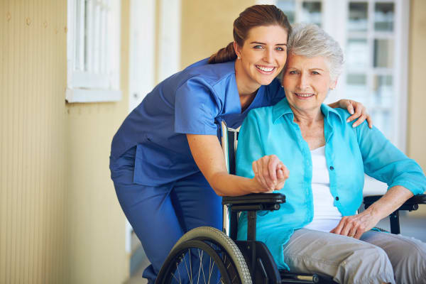 Happy senior at Scottsdale Village Square, A Pacifica Senior Living Community