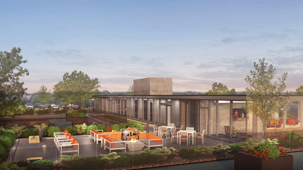 Roof top area at Optima Verdana™ in Wilmette, Illinois