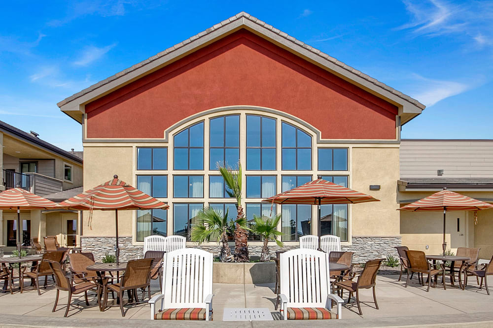 Patio at our senior living facility in Rocklin