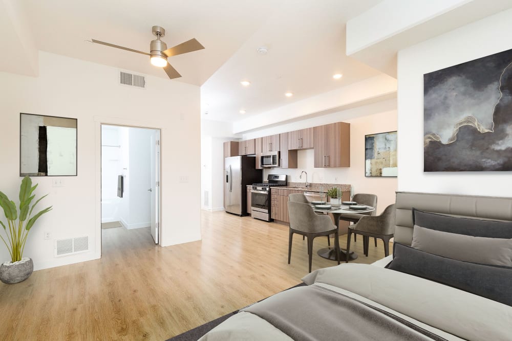 Spacious Open Floor Plan from Bed to Dinning Area at The Hardison in Salt Lake City, Utah