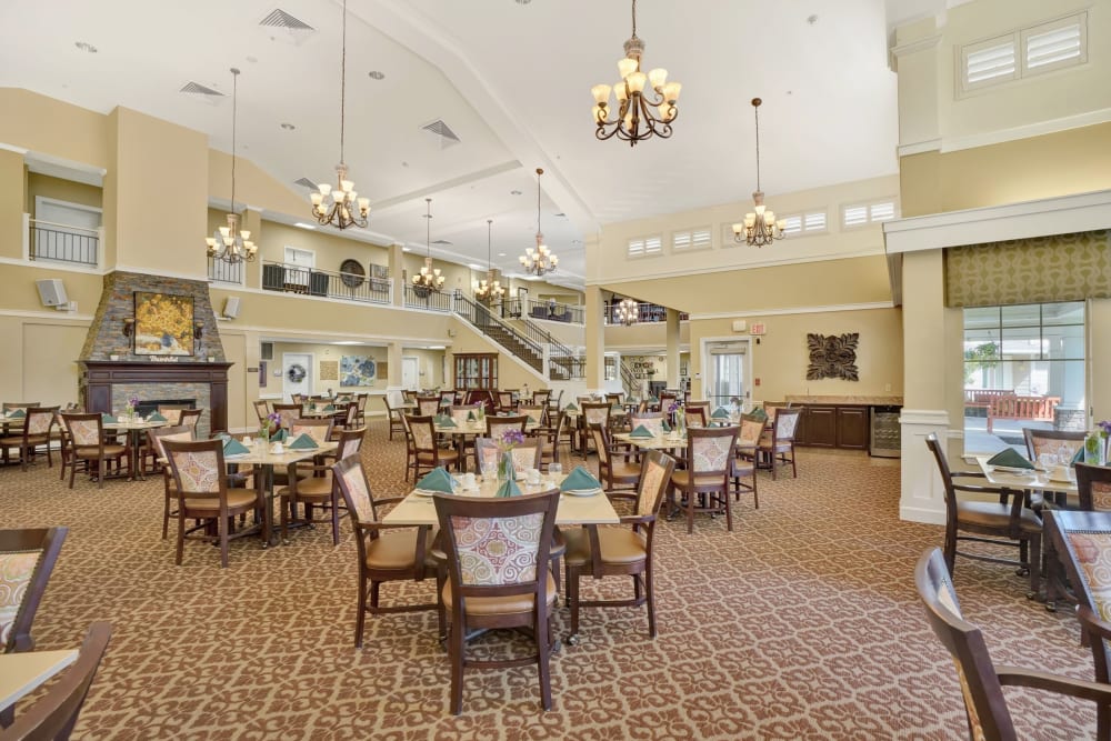 Large dining room at The Commons at Union Ranch in Manteca, California